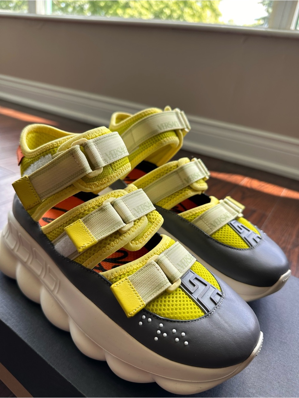 Versace Chain Reaction Sandals, Chunky-Strappy Sneakers